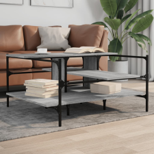 vidaXL szürke sonoma szerelt fa dohányzóasztal 100x100x48,5 cm bútor