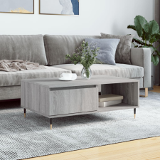 vidaXL szürke sonoma szerelt fa dohányzóasztal 90 x 60 x 35 cm bútor