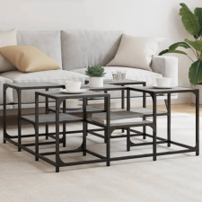 vidaXL szürke sonoma szerelt fa dohányzóasztal 91x91x40 cm bútor