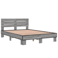 vidaXL szürke sonoma szerelt fa és fém ágykeret 120 x 190 cm (3280160) ágy és ágykellék