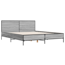 vidaXL szürke sonoma szerelt fa és fém ágykeret 120 x 200 cm ágy és ágykellék