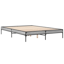 vidaXL szürke sonoma szerelt fa és fém ágykeret 140 x 200 cm (845019) ágy és ágykellék