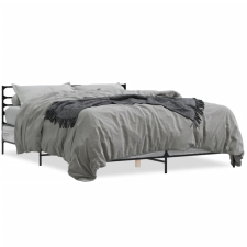 vidaXL szürke sonoma szerelt fa és fém ágykeret 150 x 200 cm ágy és ágykellék
