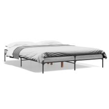 vidaXL szürke sonoma szerelt fa és fém ágykeret 160 x 200 cm ágy és ágykellék