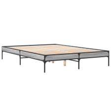 vidaXL szürke sonoma szerelt fa és fém ágykeret 160 x 200 cm (845009) ágy és ágykellék