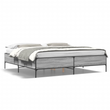 vidaXL szürke sonoma szerelt fa és fém ágykeret 180 x 200 cm ágy és ágykellék