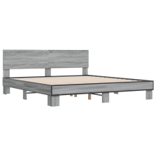 vidaXL szürke sonoma szerelt fa és fém ágykeret 180 x 200 cm (3280180) ágy és ágykellék