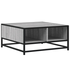 vidaXL szürke sonoma szerelt fa és fém dohányzóasztal 60,5x60,5x30 cm (848767) bútor