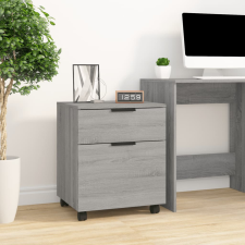 vidaXL szürke sonoma szerelt fa iratszekrény kerekekkel 45x38x45 cm irattároló szekrény