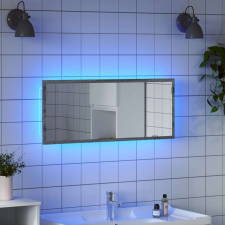 vidaXL szürke sonoma szerelt fa LED-es fürdőszobatükör 100x8,5x37 cm fürdőszoba bútor