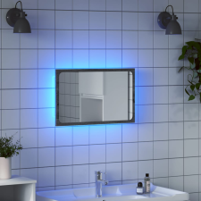 vidaXL szürke sonoma szerelt fa LED-es fürdőszobatükör 60x8,5x38 cm fürdőszoba bútor