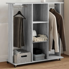 vidaXL szürke sonoma szerelt fa ruhásszekrény kerékkel 102x38x110 cm bútor