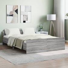 vidaXL szürke sonoma színű ágykeret fej- és lábtámlával 140 x 190 cm ágy és ágykellék