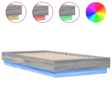 vidaXL szürke sonoma színű ágykeret LED-világítással 90x190 cm (839544) ágy és ágykellék