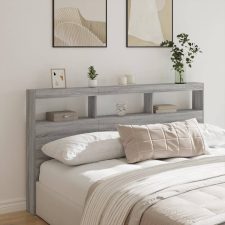 vidaXL szürke sonoma színű áthidalószekrény LED-ekkel 180 x 17 x 102cm ágy és ágykellék