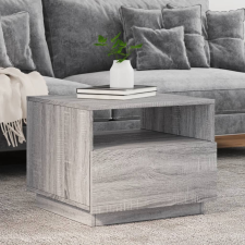 vidaXL szürke sonoma színű dohányzóasztal LED-lámpákkal 50x49x40 cm bútor