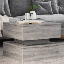vidaXL szürke sonoma színű dohányzóasztal LED-lámpákkal 50x50x40 cm bútor