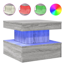 vidaXL szürke sonoma színű dohányzóasztal LED-lámpákkal 50x50x40 cm (839845) bútor