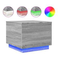 vidaXL szürke sonoma színű dohányzóasztal LED-lámpákkal 50x50x40 cm (839873) bútor