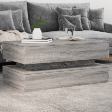 vidaXL szürke sonoma színű dohányzóasztal LED-lámpákkal 90x50x40 cm bútor