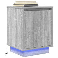 vidaXL szürke sonoma színű éjjeliszekrény LED-világítással 38x34x50 cm bútor