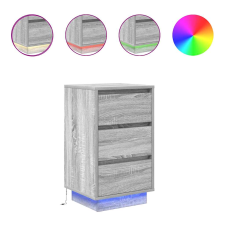 vidaXL szürke sonoma színű éjjeliszekrény LED-világítással 38x34x65 cm (861306) bútor