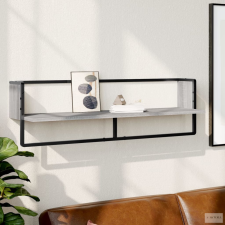 vidaXL Szürke sonoma színű fali polc rúddal 100 x 25 x 30 cm bútor