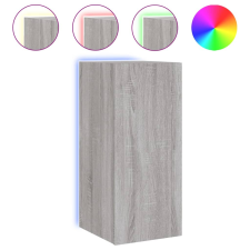 vidaXL szürke sonoma színű fali TV-szekrény LED-ekkel 30,5x35x70 cm (837242) bútor