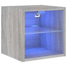 vidaXL szürke sonoma színű fali TV-szekrény LED-ekkel 30x28,5x30 cm (836983) bútor