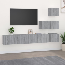 vidaXL szürke-sonoma színű falra szerelhető szerelt fa TV-szekrény bútor