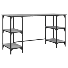 vidaXL szürke sonoma színű fém és szerelt fa íróasztal 140x50x75 cm (845329) bútor