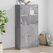 vidaXL szürke sonoma színű magasszekrény ajtókkal 68x37x142 cm bútor