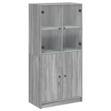 vidaXL szürke sonoma színű magasszekrény ajtókkal 68x37x142 cm (3295869) bútor