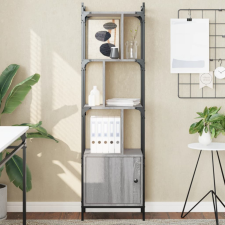 vidaXL Szürke sonoma színű műfa könyvespolc ajtóval 44,5x30x154,5 cm bútor