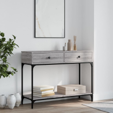 vidaXL szürke sonoma színű műfa konzolasztal 100 x 34,5 x 75 cm bútor