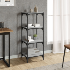 vidaXL szürke sonoma színű szerelt fa/acél könyvszekrény 40x33x100 cm bútor