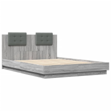 vidaXL szürke sonoma színű szerelt fa ágykeret fejtámlával 120x200 cm (3209931) ágy és ágykellék