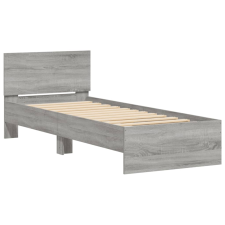 vidaXL szürke sonoma színű szerelt fa ágykeret fejtámlával 90 x 190 cm (838657) ágy és ágykellék