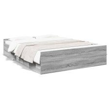 vidaXL szürke sonoma színű szerelt fa ágykeret fiókokkal 140x200 cm ágy és ágykellék