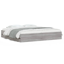 vidaXL szürke sonoma színű szerelt fa ágykeret fiókokkal 160 x 200 cm (3207264) ágy és ágykellék