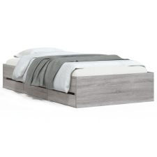 vidaXL szürke sonoma színű szerelt fa ágykeret fiókokkal 75x190 cm (3207334) ágy és ágykellék