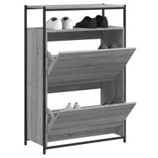vidaXL szürke sonoma színű szerelt fa cipősszekrény 75x34x112 cm bútor