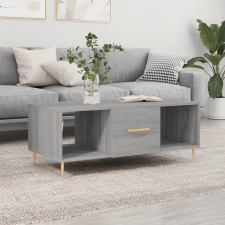 vidaXL szürke sonoma színű szerelt fa dohányzóasztal 102 x 50 x 40 cm bútor
