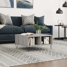 vidaXL szürke sonoma színű szerelt fa dohányzóasztal 60 x 60 x 30 cm bútor