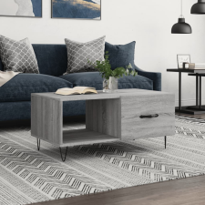 vidaXL szürke sonoma színű szerelt fa dohányzóasztal 90 x 50 x 40 cm bútor