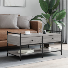 vidaXL szürke sonoma színű szerelt fa dohányzóasztal 99x50x50 cm bútor