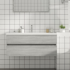 vidaXL szürke sonoma színű szerelt fa éjjeliszekrény 100x38,5x45 cm fürdőszoba bútor