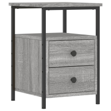 vidaXL szürke sonoma színű szerelt fa éjjeliszekrény 34x35,5x50 cm (826019) bútor