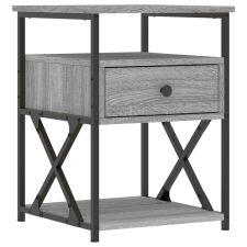 vidaXL szürke sonoma színű szerelt fa éjjeliszekrény 40x42x55 cm (826079) bútor