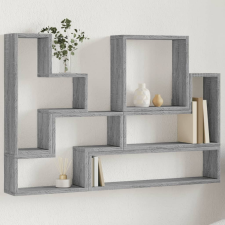 vidaXL szürke sonoma színű szerelt fa fali polc 96x12x64 cm bútor